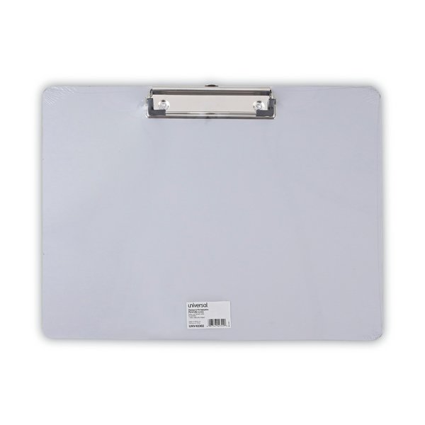 Universal Plastic Brushed Aluminum Clipboard, Landscape, 1/2" Capacity, 11 x 8.5 UNV40302